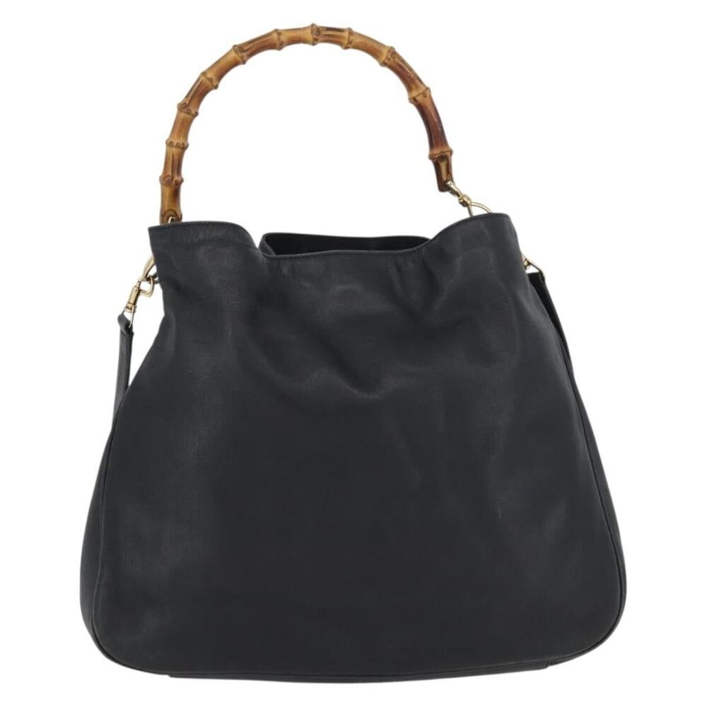 Gucci Bamboo Leather Handbag Black